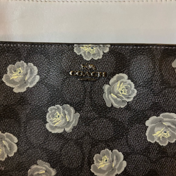 Coach Crossbody Bag with Rose Pattern - Gray and Blue - Picture 2 of 4